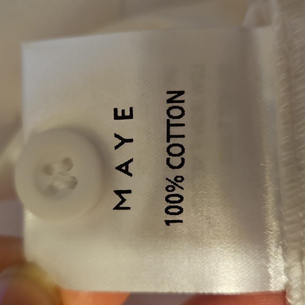 Maye Gracie Shirtdress Midi Maxi Dress White Cotton Cap Sleeves S Small NWT - Picture 11 of 12